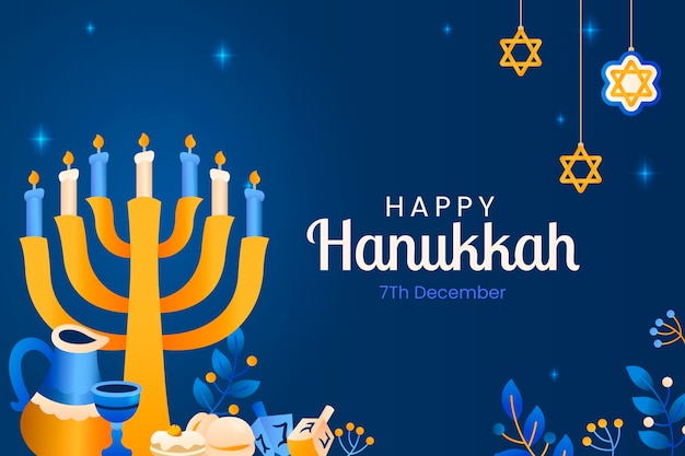 Free Vector gradient hanukkah background