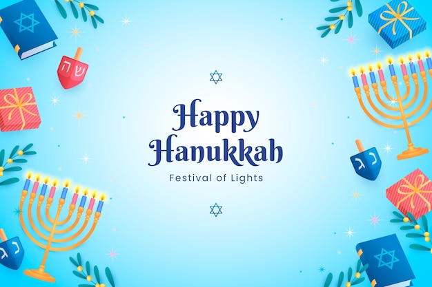 Free Vector gradient hanukkah background