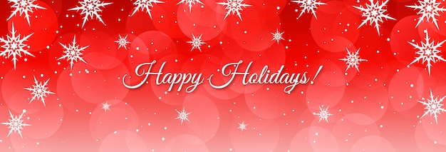 Gradient happy holidays horizontal banner