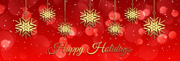 Gradient happy holidays horizontal banner