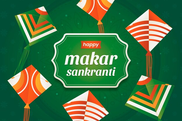 Gradient happy makar sankranti background