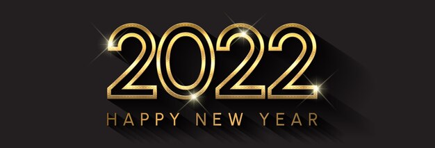 Gradient happy new year 2022 banner