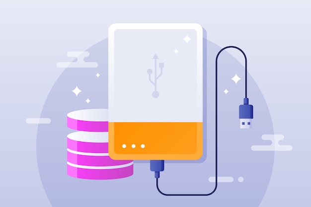 Gradient hard drive illustration