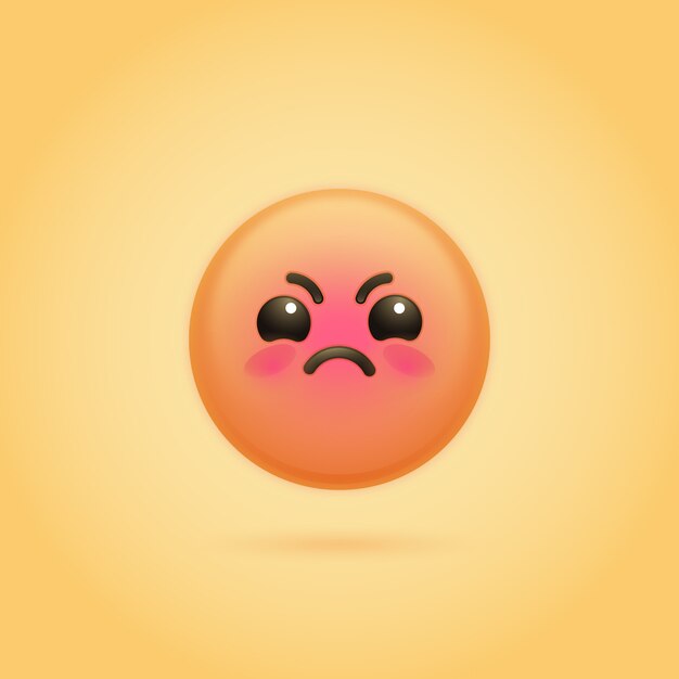 Gradient hate emoji illustration