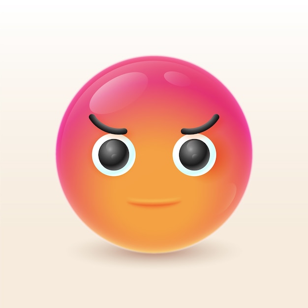 Free Vector gradient hate emoji illustration