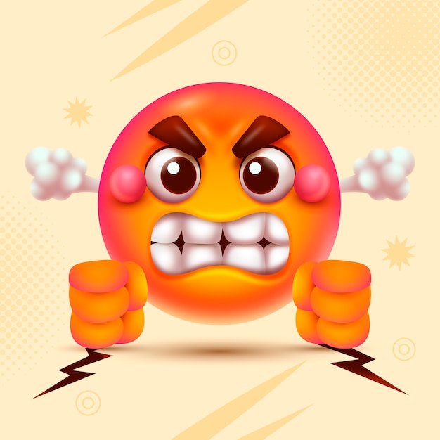 Free vector gradient hate emoji illustration