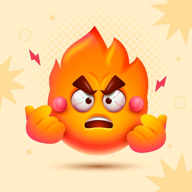 Free vector gradient hate emoji illustration