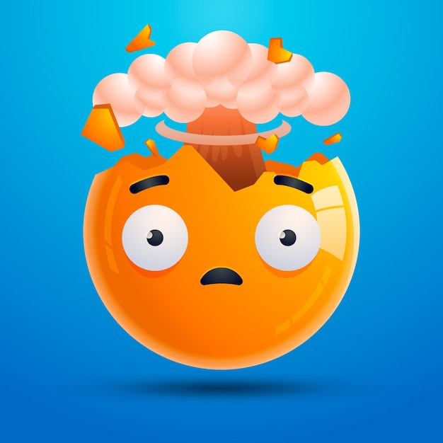 Free Vector gradient head exploding emoji illustration