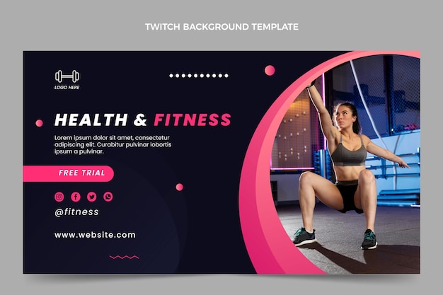 Gradient health and fitness twitch background