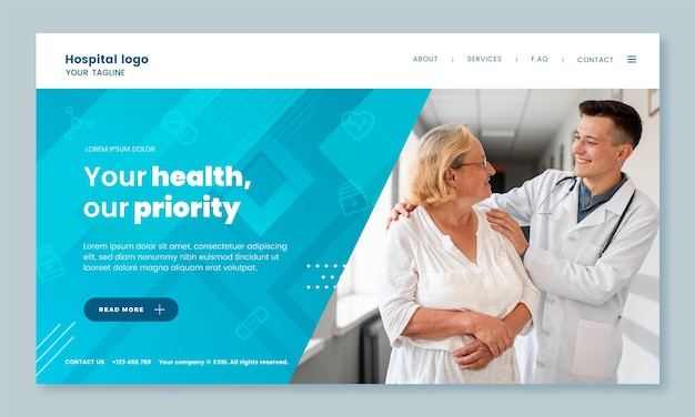 Gradient healthcare establishment landing page