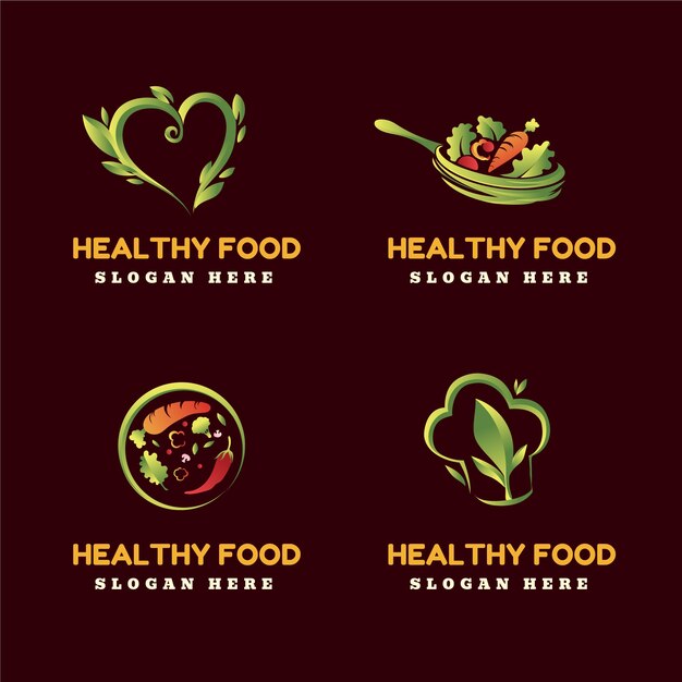 Gradient healthy food  logo design