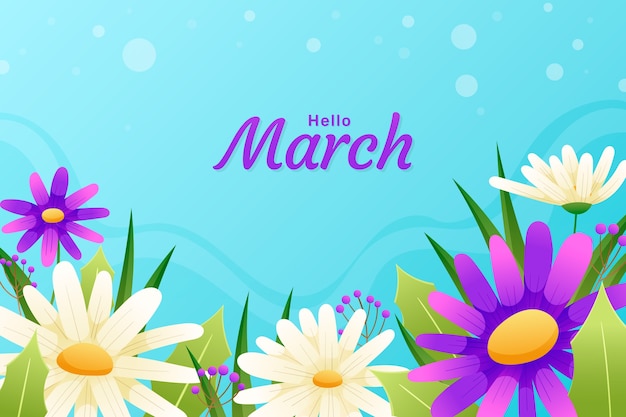 Gradient hello march background