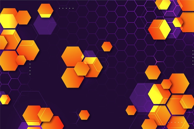 Gradient hexagonal background with dots