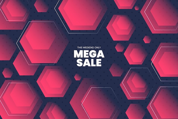 Free Vector gradient hexagonal background with mega sale