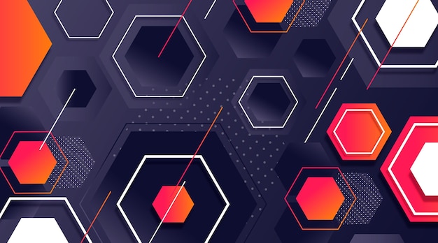 Free vector gradient hexagonal background