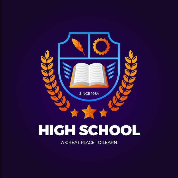 Free Vector gradient high school logo design