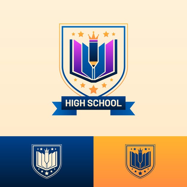 Gradient high school logo design