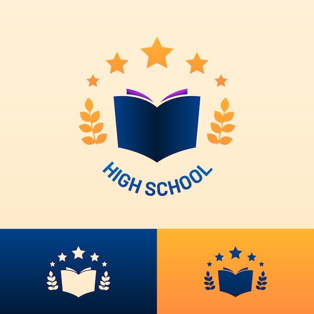 Free vector gradient high school logo design