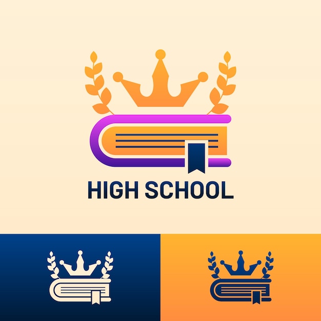 Gradient high school logo design