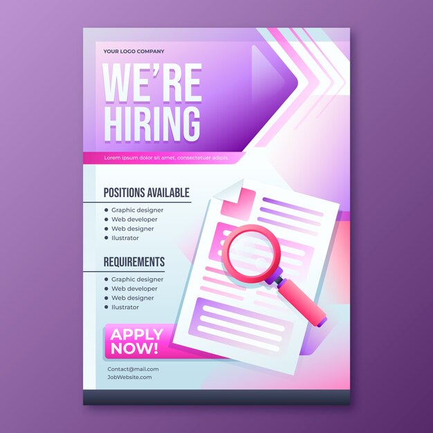 Gradient hiring poster template