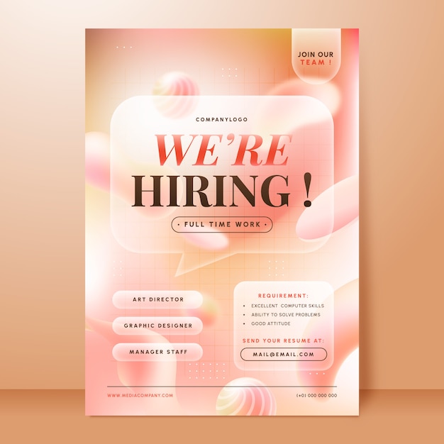 Gradient hiring poster template