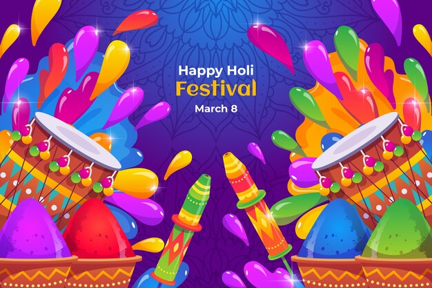 Gradient holi festival background