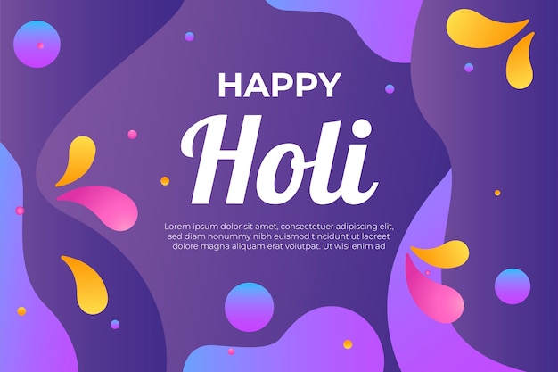 Free vector gradient holi festival celebration background