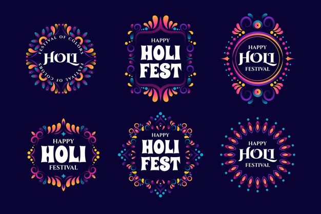 Gradient holi labels collection