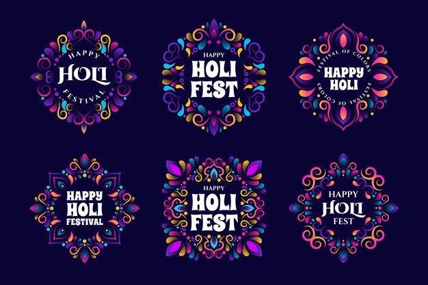 Gradient holi labels collection