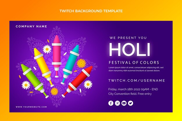 Gradient holi twitch background