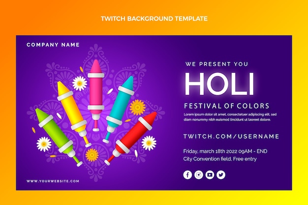 Gradient holi twitch background