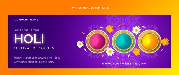 Gradient holi twitter header