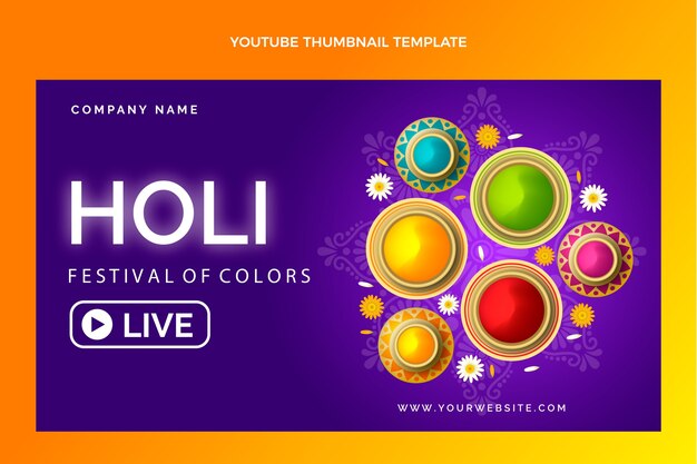 Gradient holi youtube thumbnail