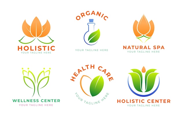 Gradient holistic logo set