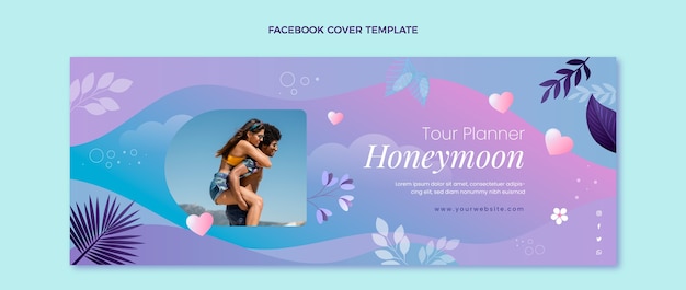 Gradient honeymoon facebook cover