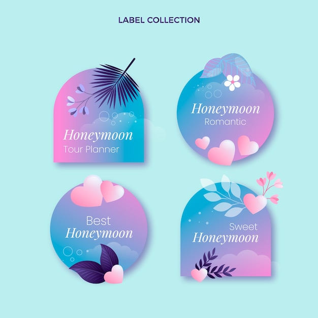 Gradient honeymoon label collection