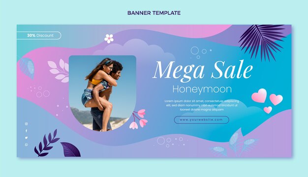 Gradient honeymoon sale background