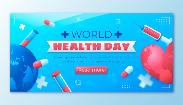 Free Vector gradient horizontal banner template for world health day celebration