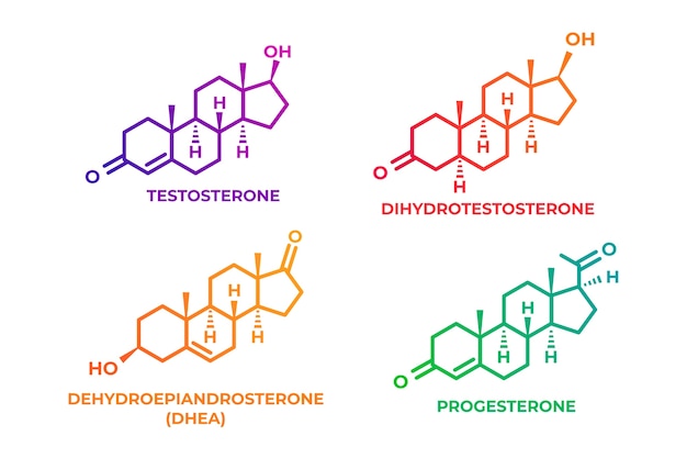 Free Vector gradient hormones element set