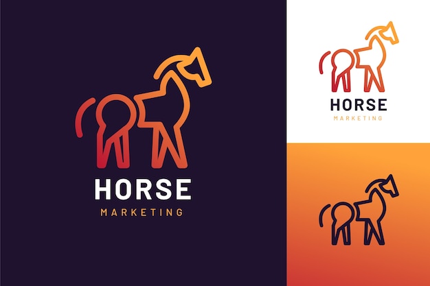 Gradient horse logo design