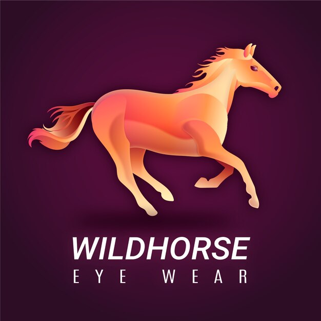 Gradient horse logo design