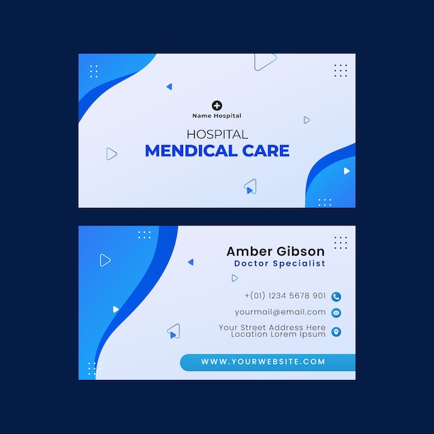 Gradient hospital horizontal business card