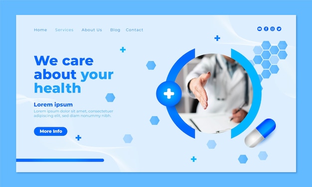 Gradient hospital landing page template