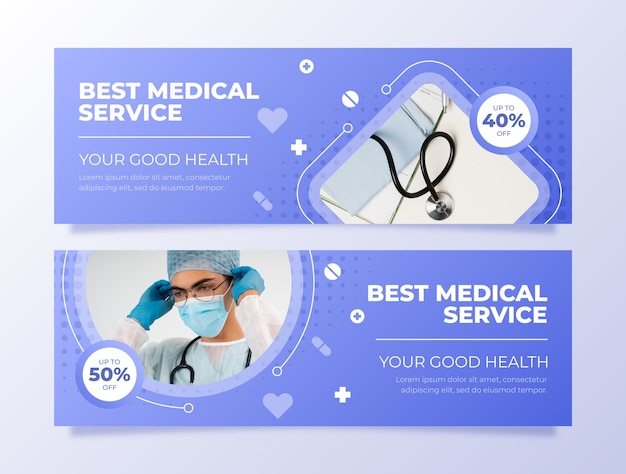 Free vector gradient hospital services sale banner