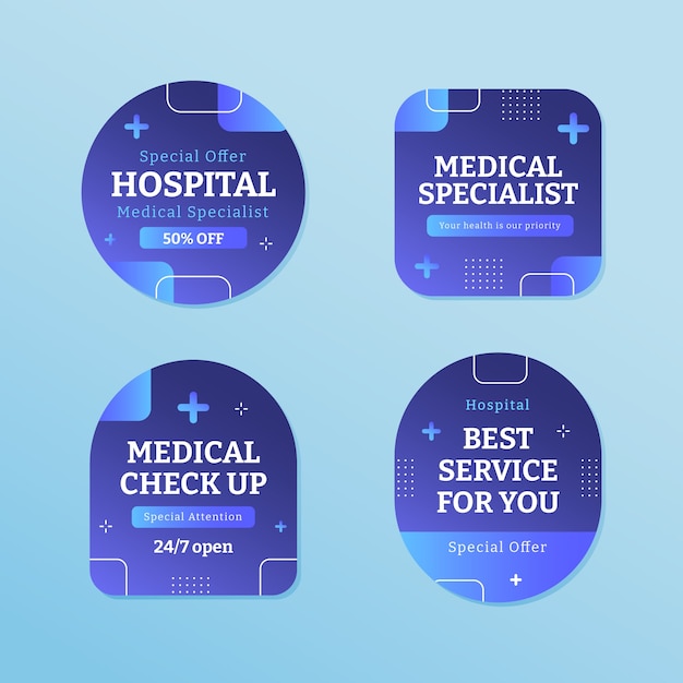 Free vector gradient hospital template design