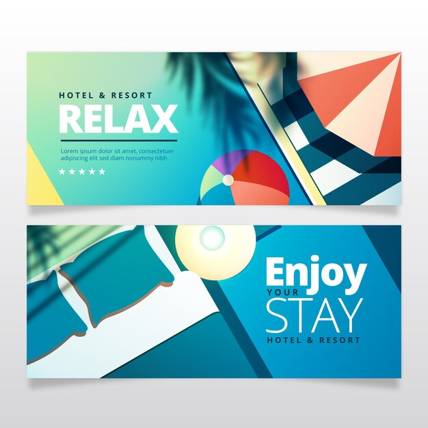 Gradient hotel banner template