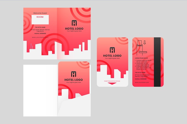 Free Vector gradient  hotel key card template