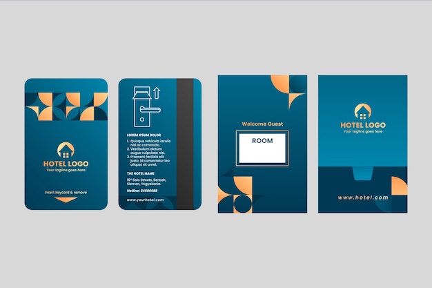 Free Vector gradient  hotel key card template