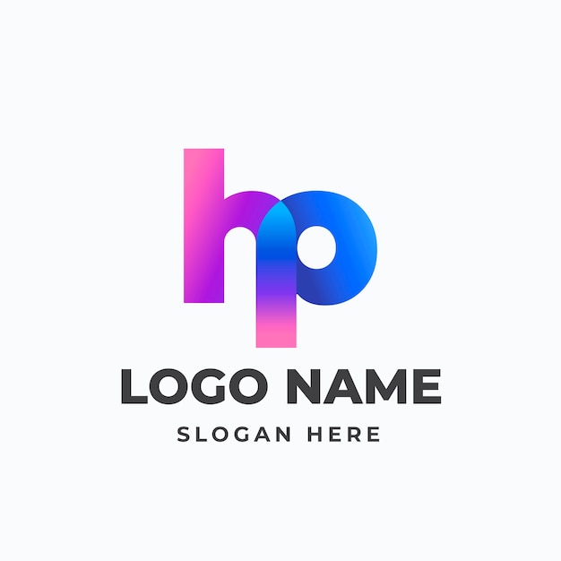 Free vector gradient hp or ph logo template