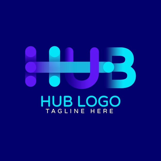 Free vector gradient hub logo design